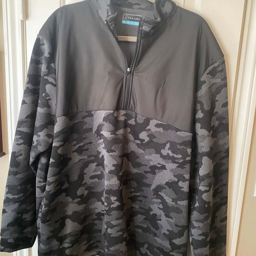 PGA TOUR Men's Camo Contrast 1/4 Zip Fleece Golf Pullover